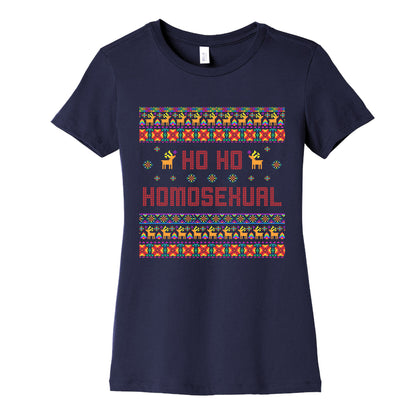 Ho Ho Ho Homosexual Womens Cotton Tee