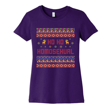 Ho Ho Ho Homosexual Womens Cotton Tee