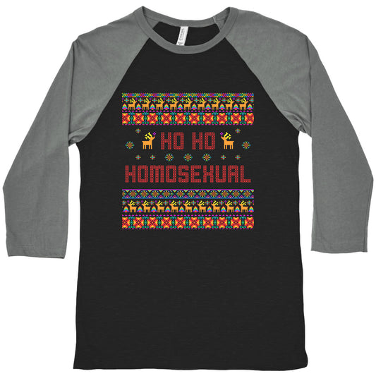 Ho Ho Ho Homosexual Baseball Tee