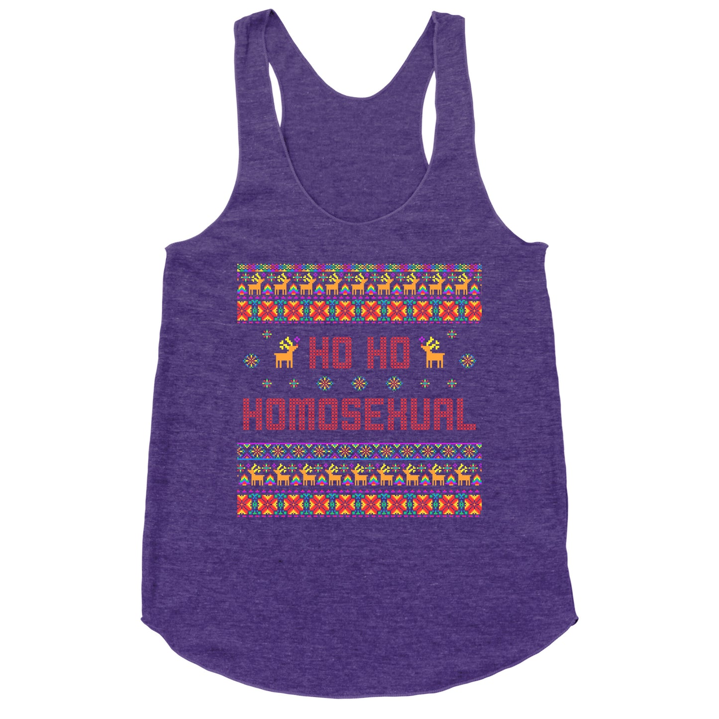 Ho Ho Ho Homosexual Racerback Tank
