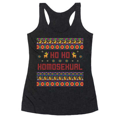 Ho Ho Ho Homosexual Racerback Tank