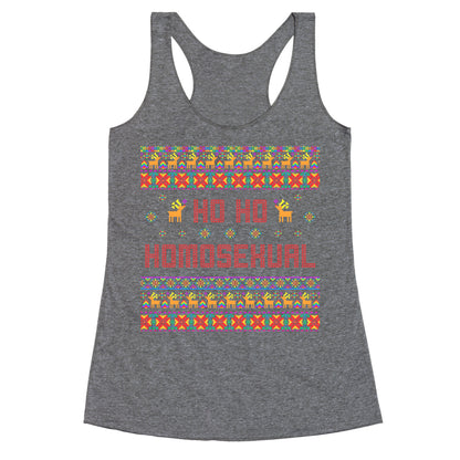 Ho Ho Ho Homosexual Racerback Tank