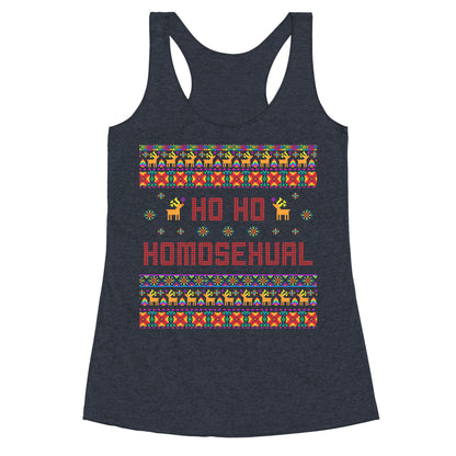 Ho Ho Ho Homosexual Racerback Tank