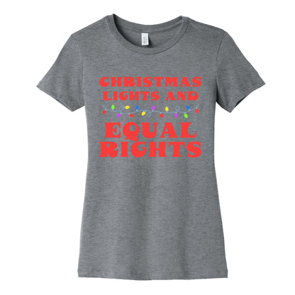 Christmas Lights and Equal Rights Womens Cotton Tee