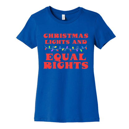 Christmas Lights and Equal Rights Womens Cotton Tee