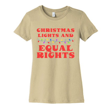 Christmas Lights and Equal Rights Womens Cotton Tee