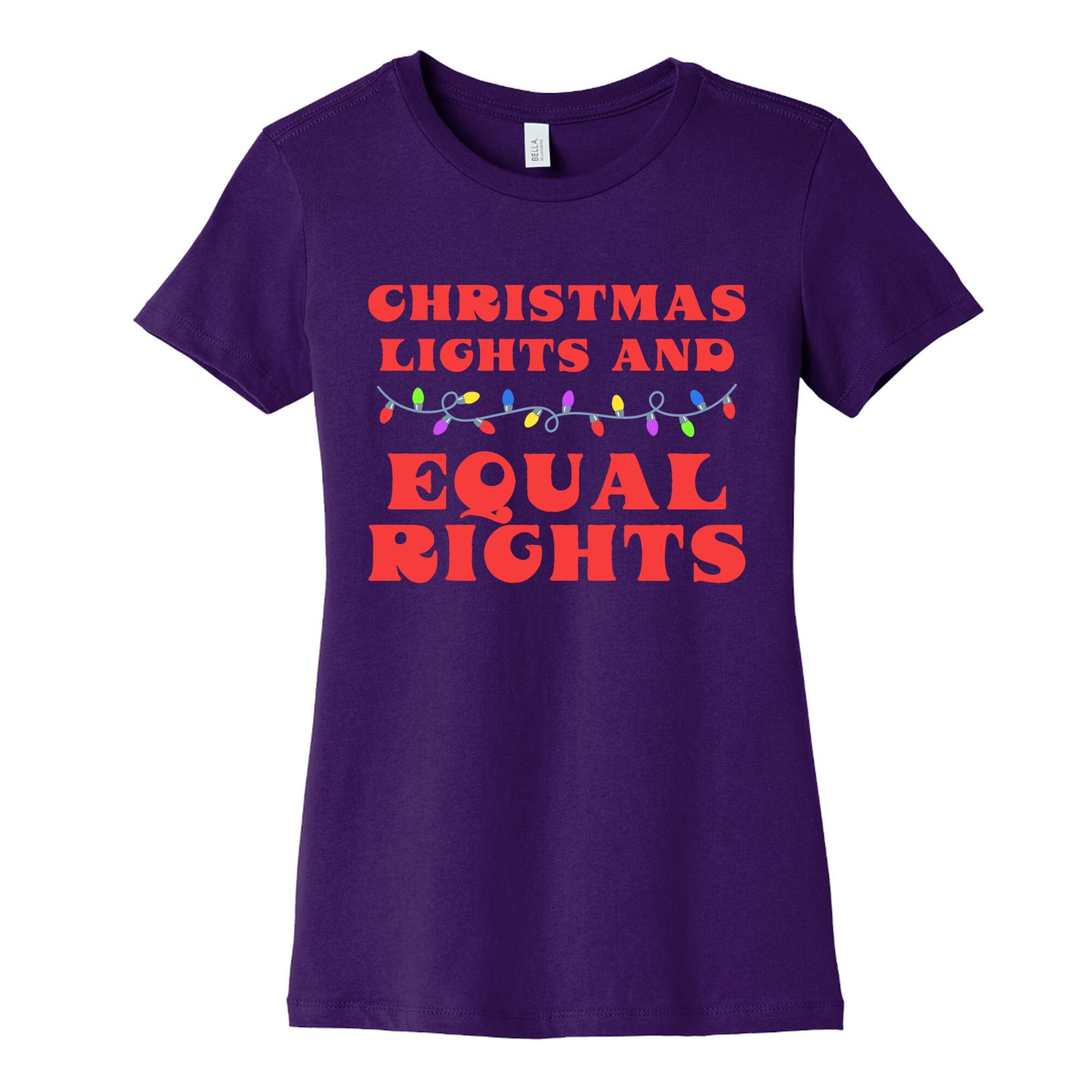 Christmas Lights and Equal Rights Womens Cotton Tee