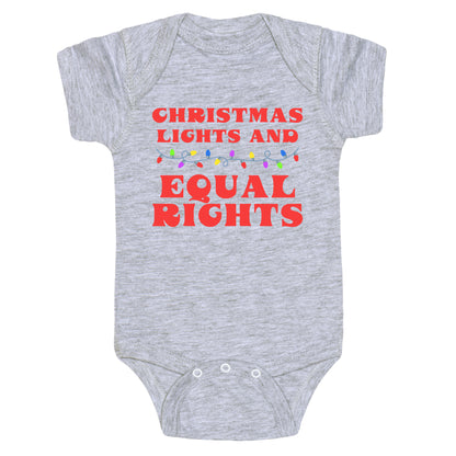 Christmas Lights and Equal Rights Baby One-Piece