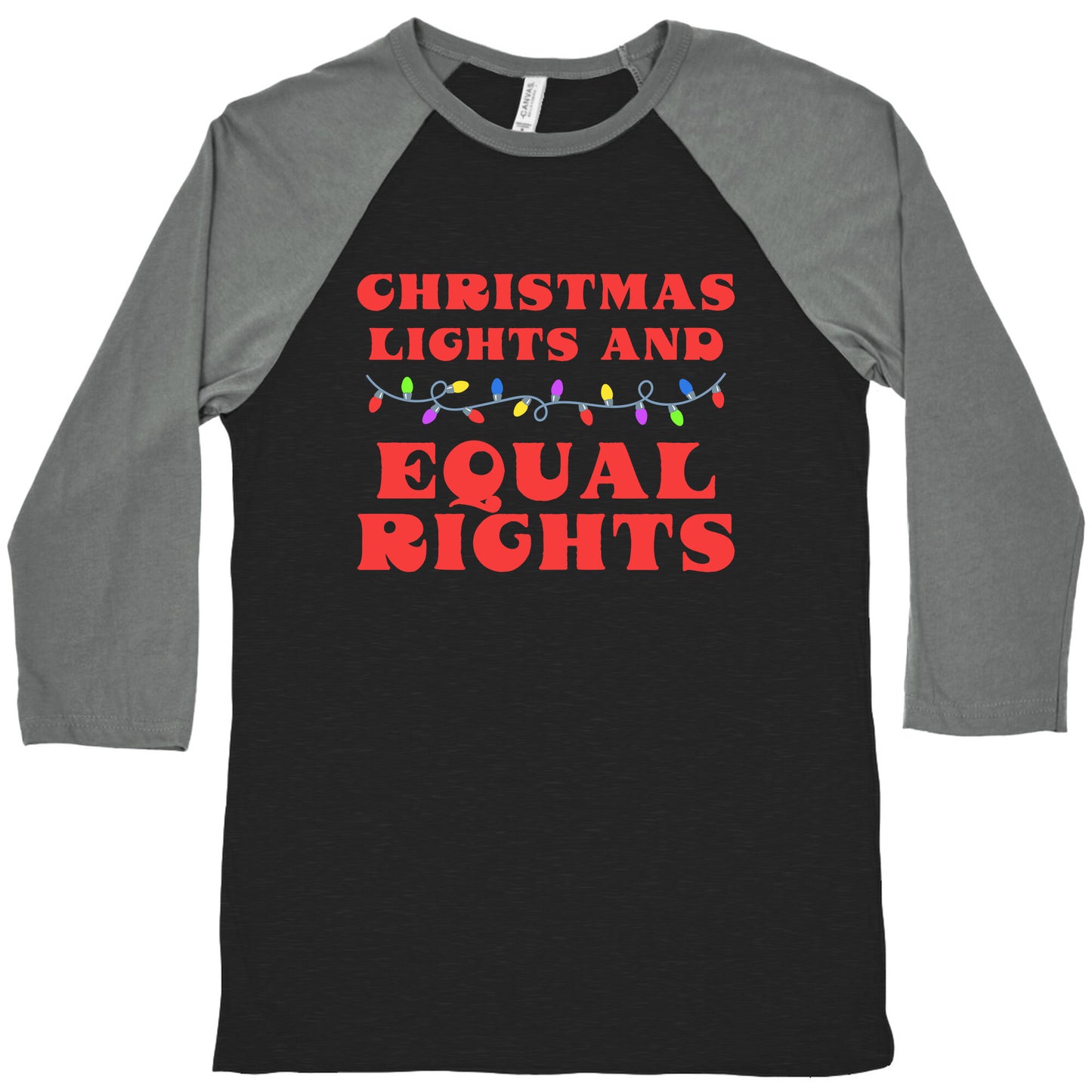 Christmas Lights and Equal Rights Baseball Tee