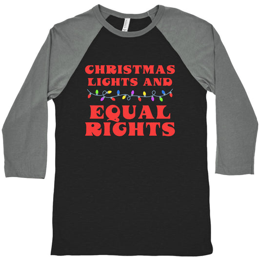 Christmas Lights and Equal Rights Baseball Tee