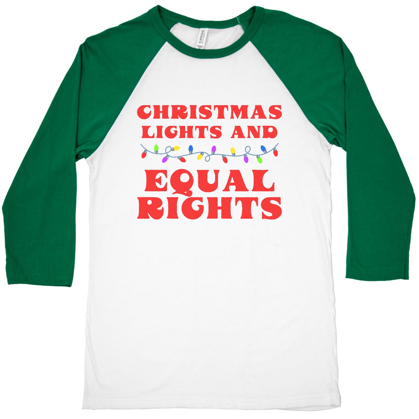 Christmas Lights and Equal Rights Baseball Tee