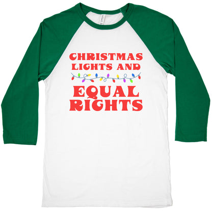 Christmas Lights and Equal Rights Baseball Tee