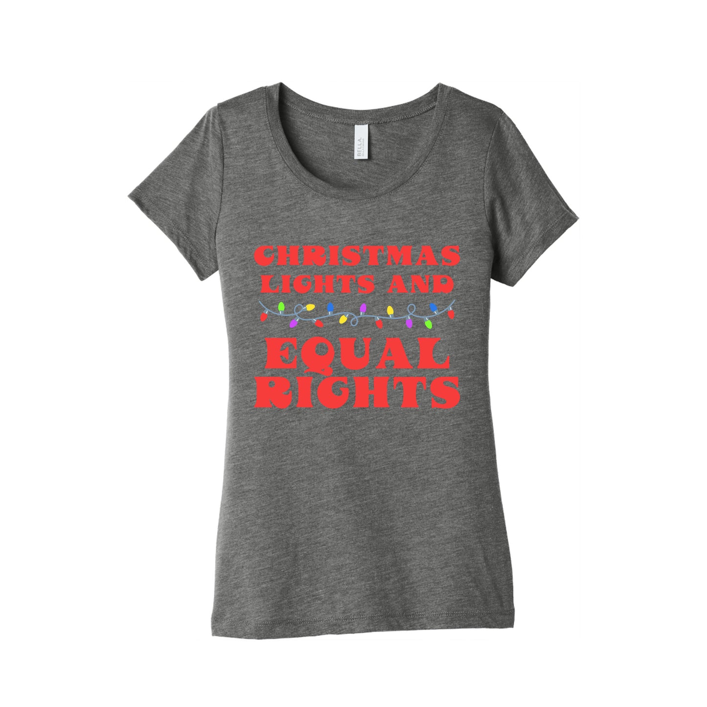 Christmas Lights and Equal Rights Womens Triblend Tee