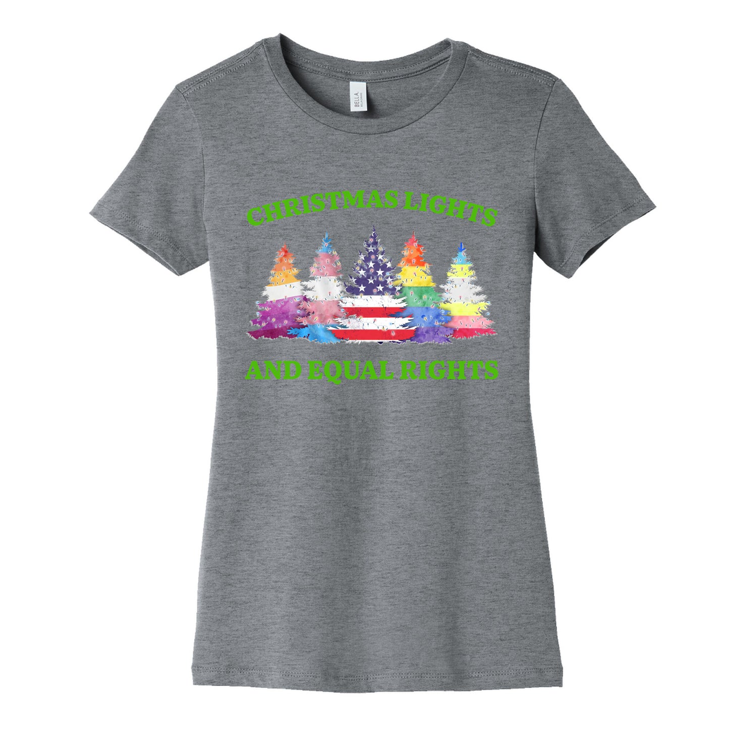 Christmas Lights and Equal Rights Shirt Womens Cotton Tee