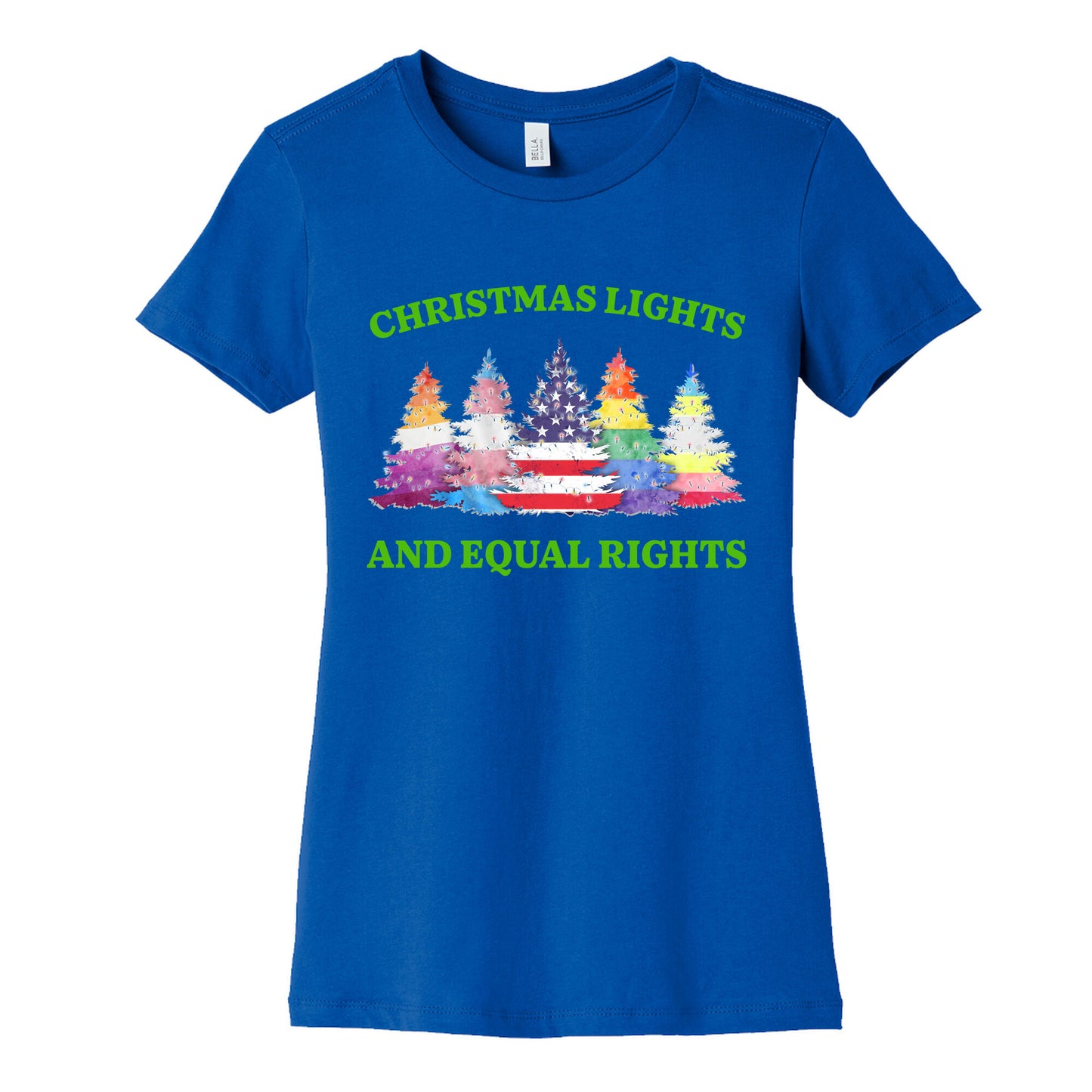Christmas Lights and Equal Rights Shirt Womens Cotton Tee