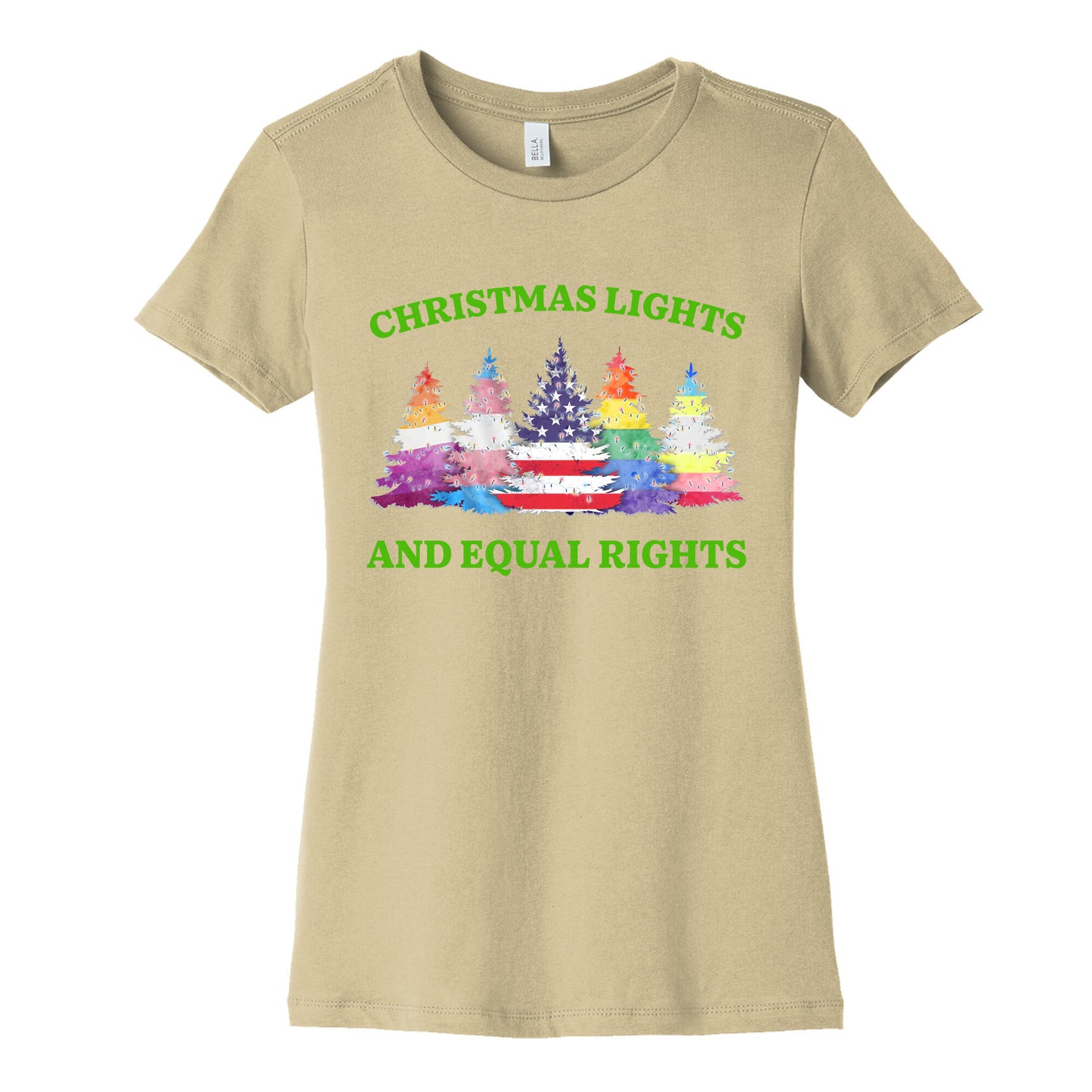 Christmas Lights and Equal Rights Shirt Womens Cotton Tee