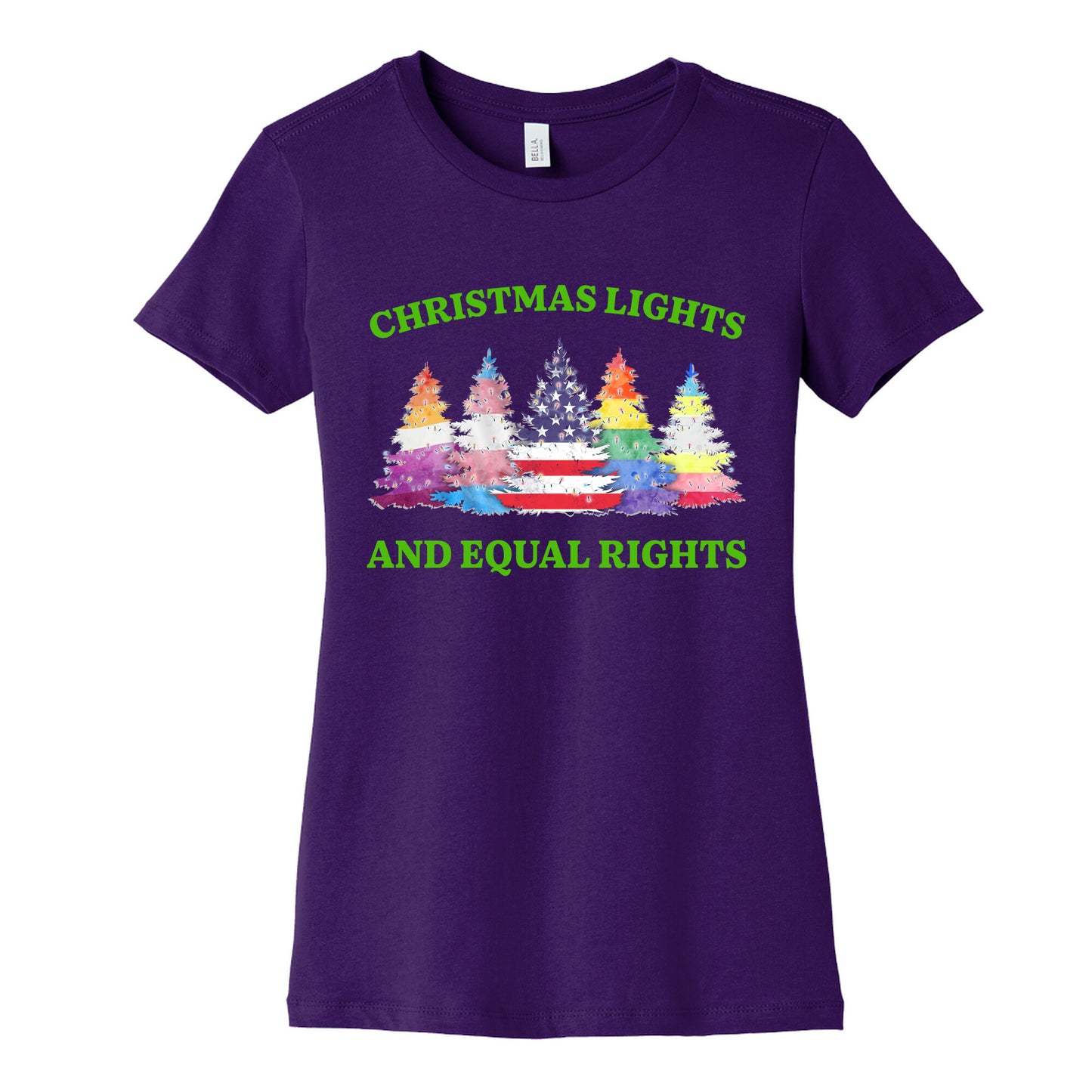 Christmas Lights and Equal Rights Shirt Womens Cotton Tee