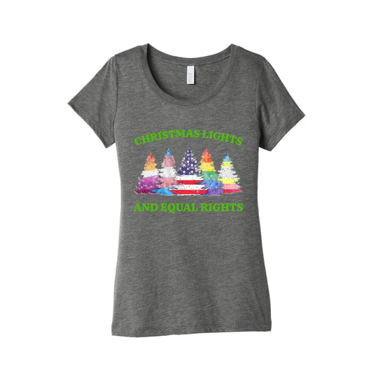 Christmas Lights and Equal Rights Shirt Womens Triblend Tee