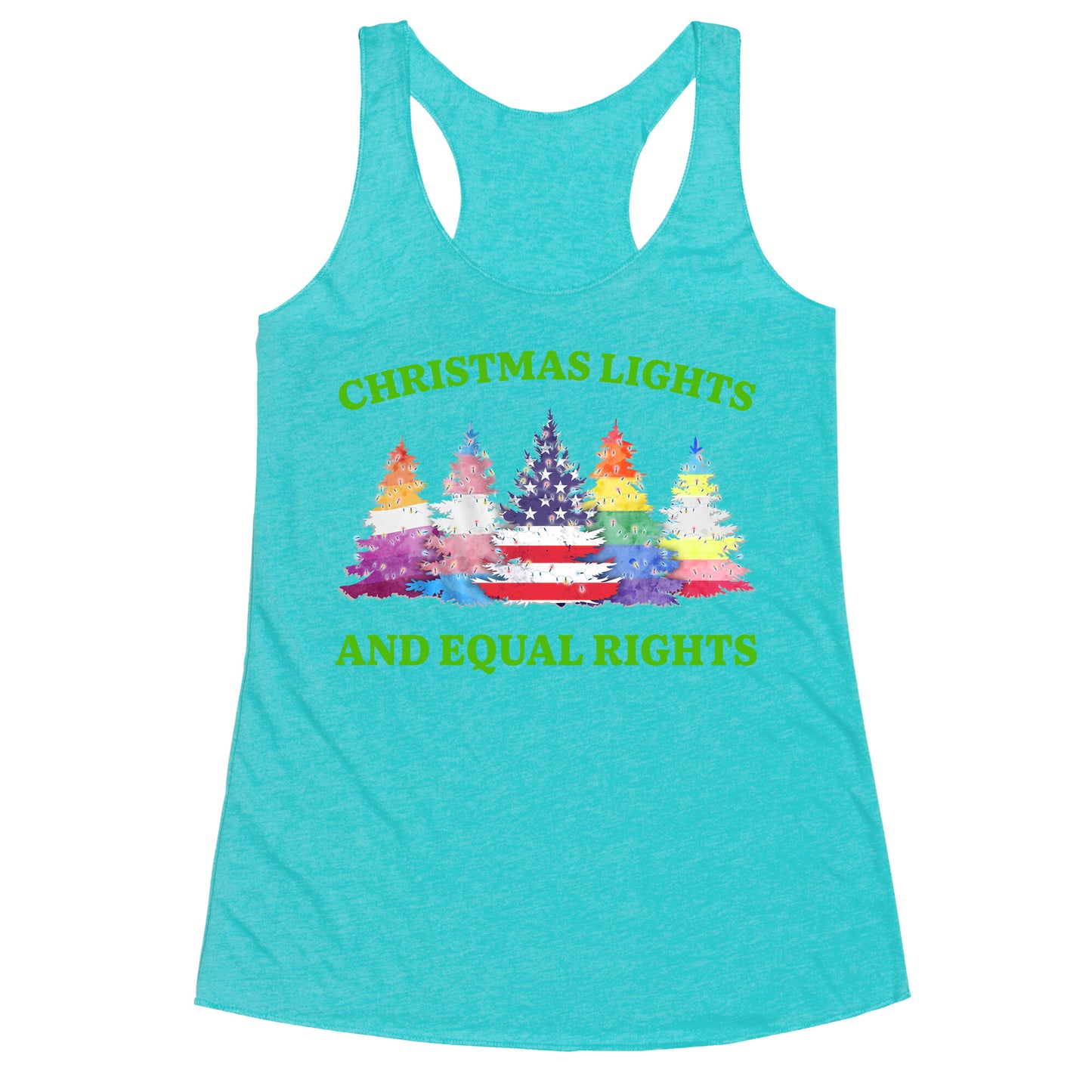 Christmas Lights and Equal Rights Shirt Racerback Tank