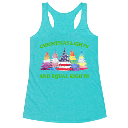 Christmas Lights and Equal Rights Shirt Racerback Tank