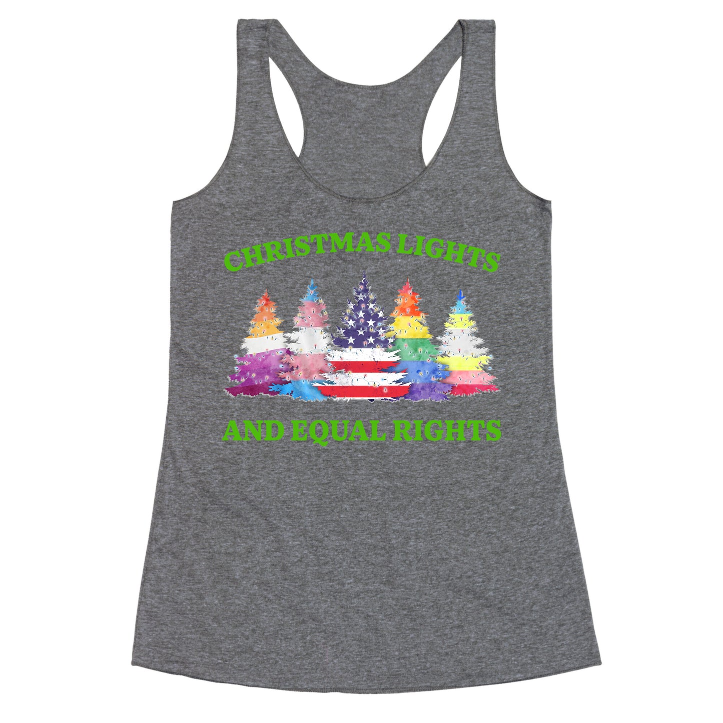 Christmas Lights and Equal Rights Shirt Racerback Tank