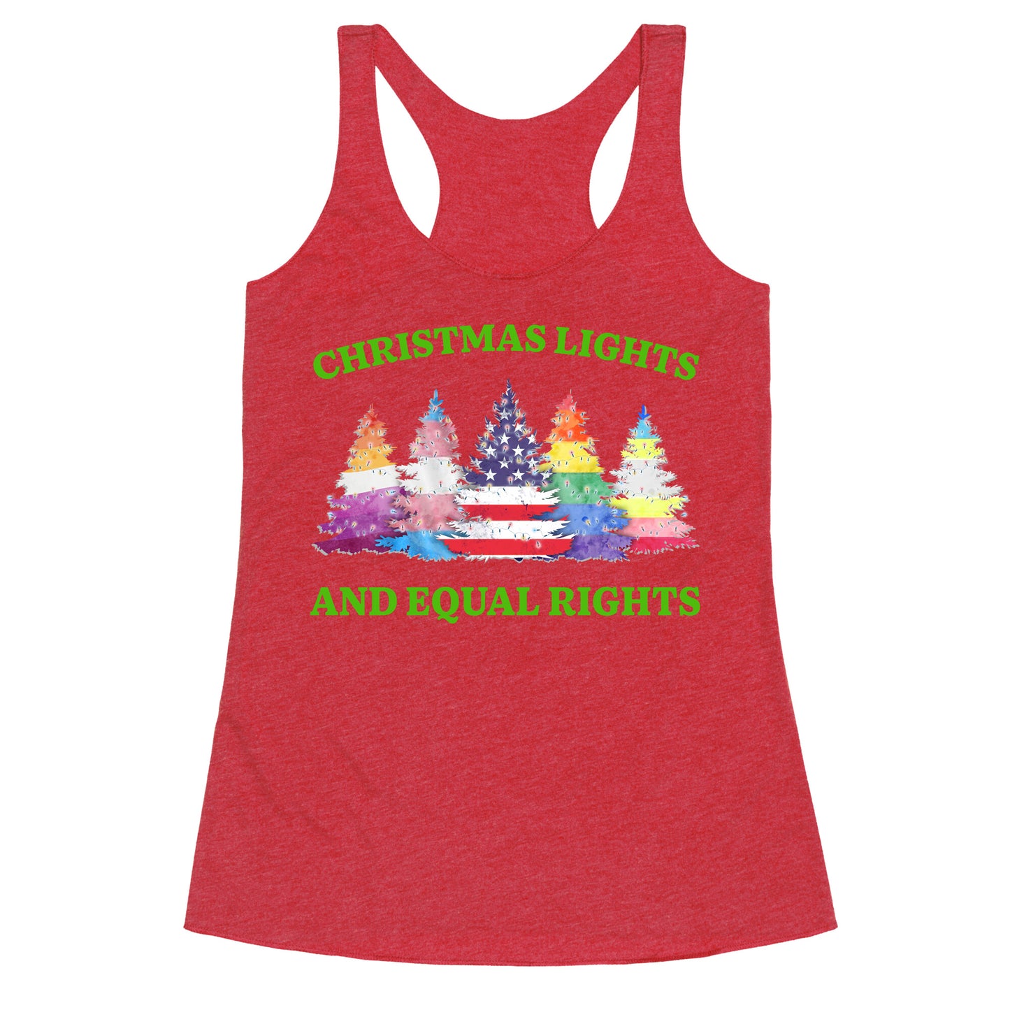 Christmas Lights and Equal Rights Shirt Racerback Tank