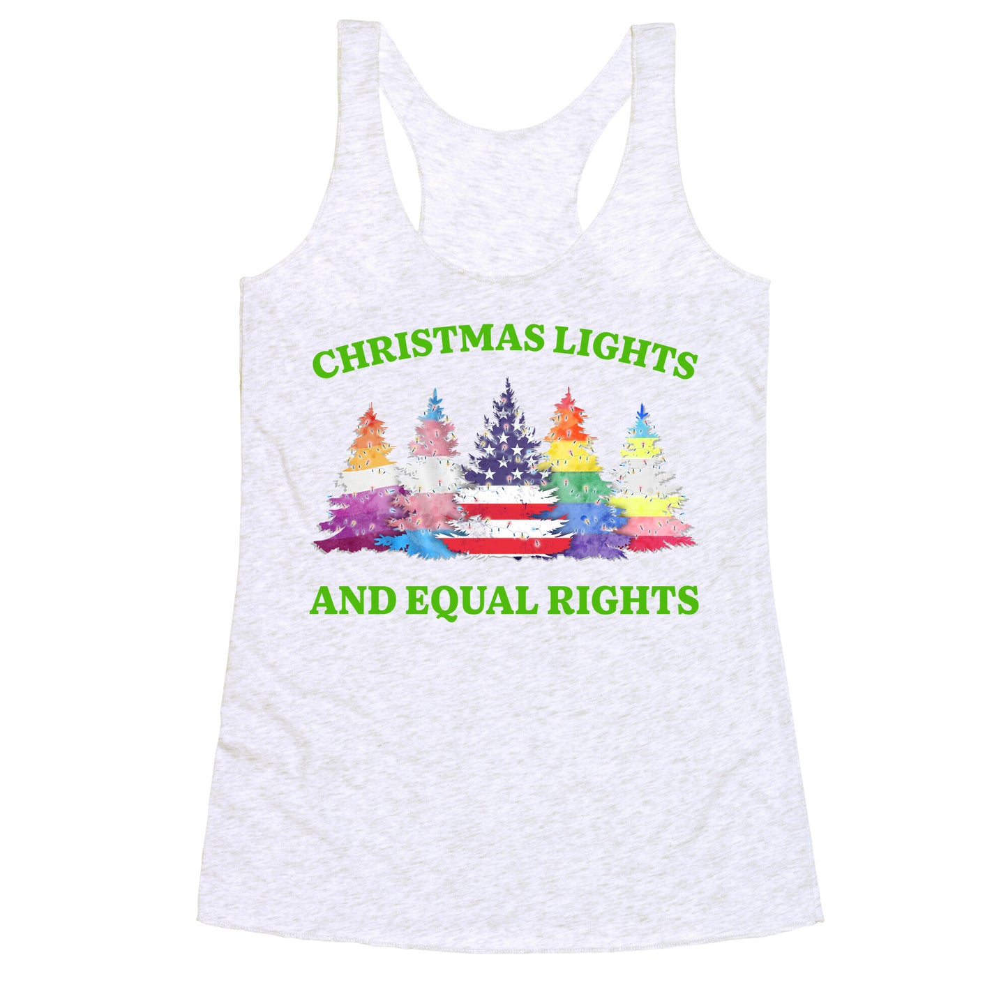 Christmas Lights and Equal Rights Shirt Racerback Tank