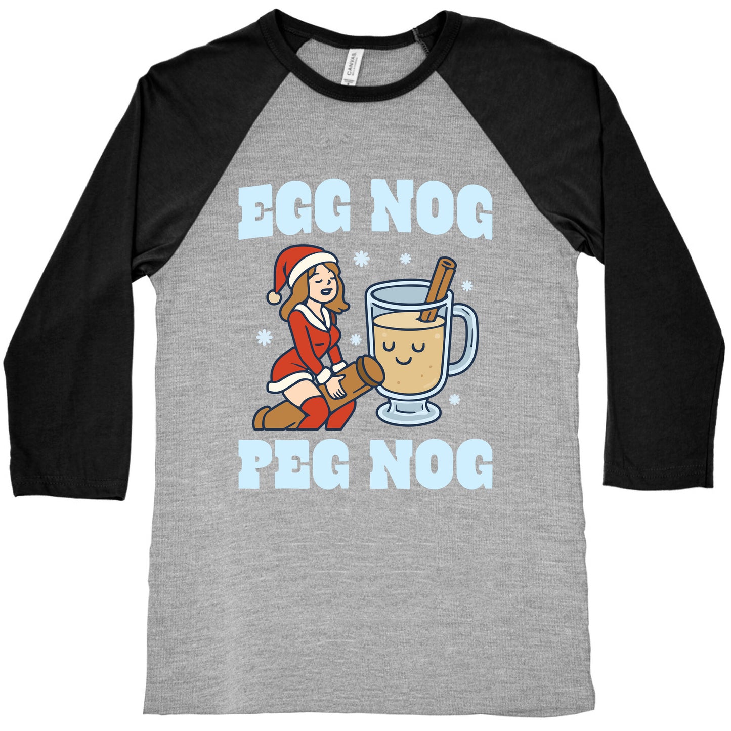 Egg Nog Peg Nog Baseball Tee