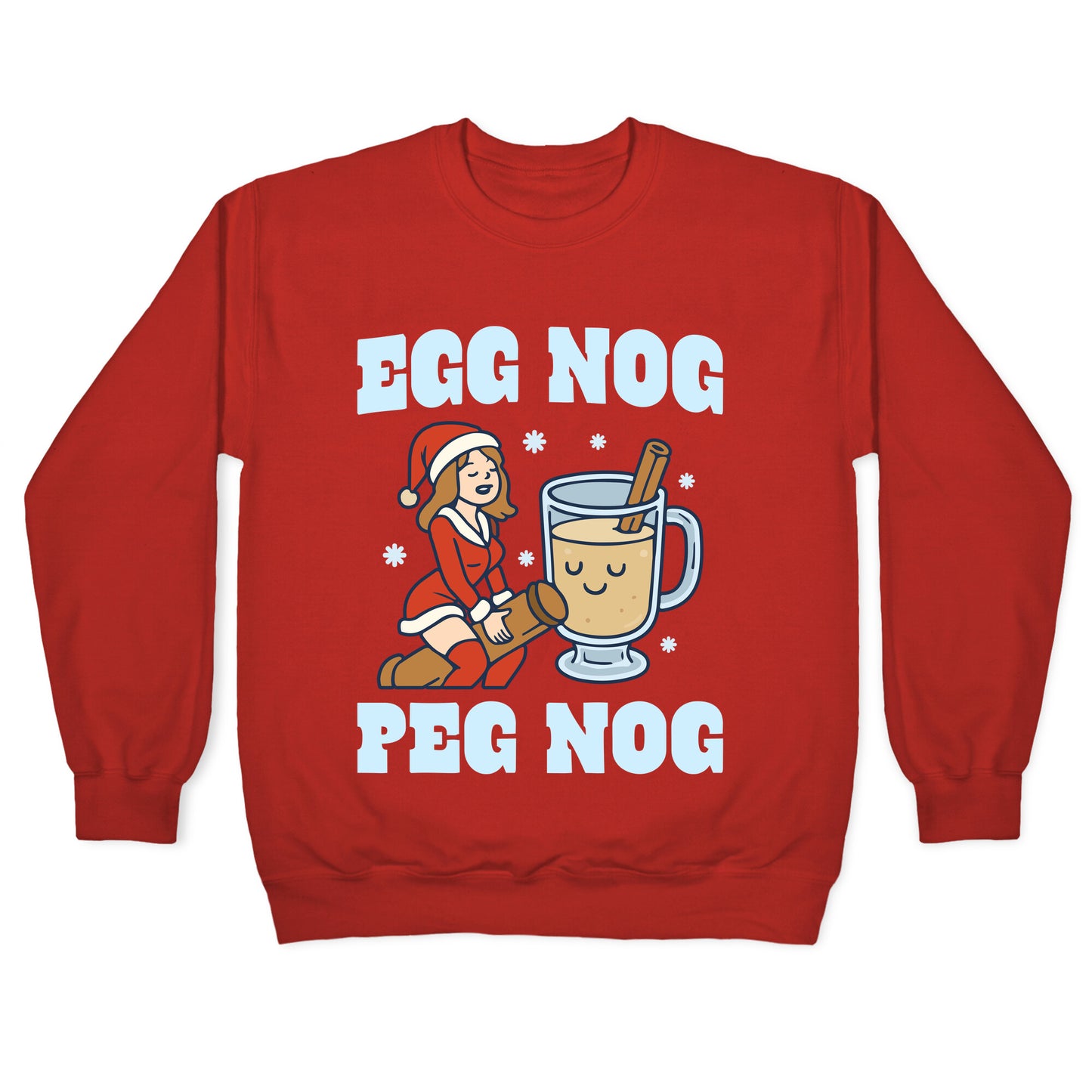 Egg Nog Peg Nog Crewneck Sweatshirt