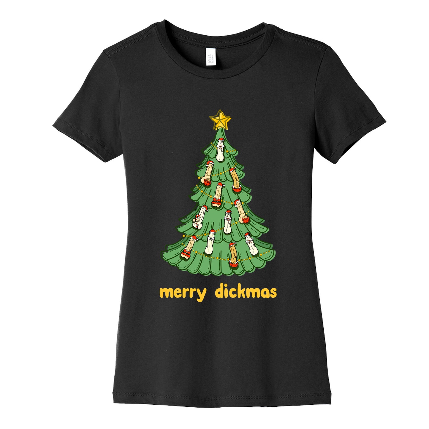 Merry Dickmas Womens Cotton Tee