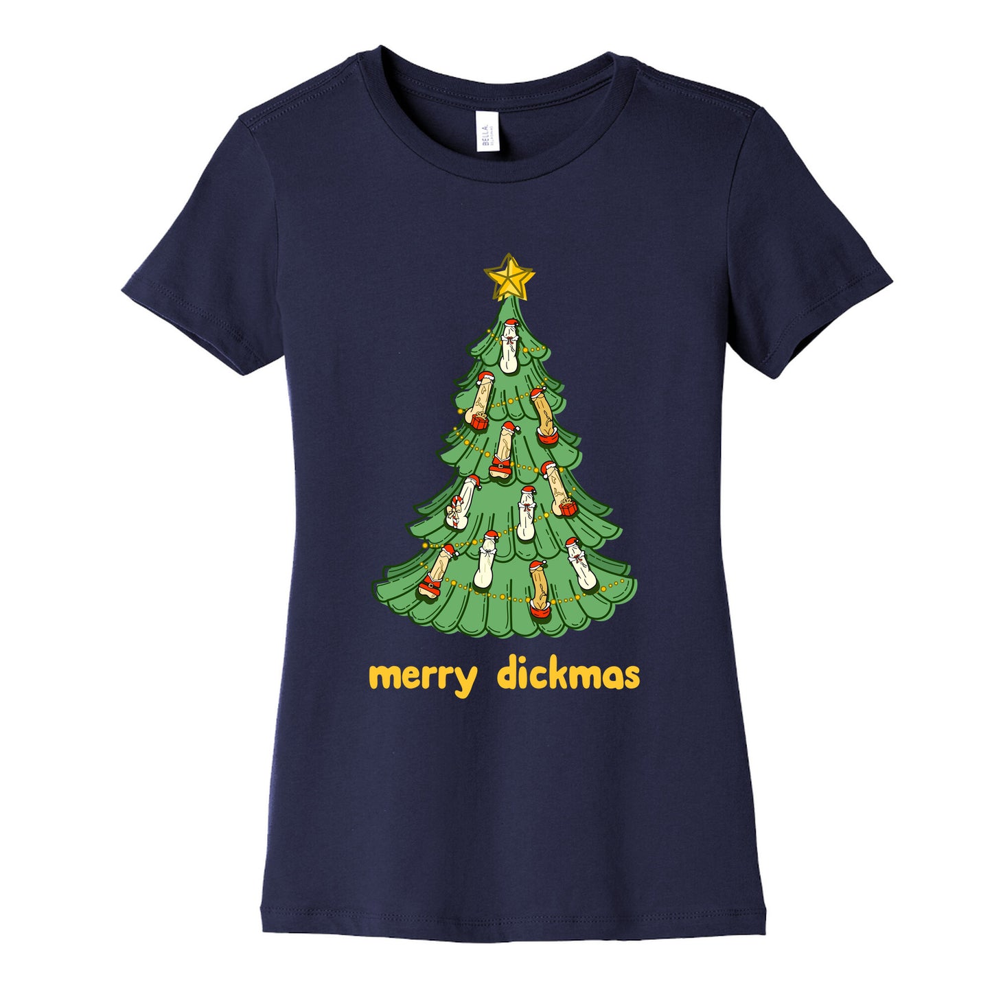 Merry Dickmas Womens Cotton Tee