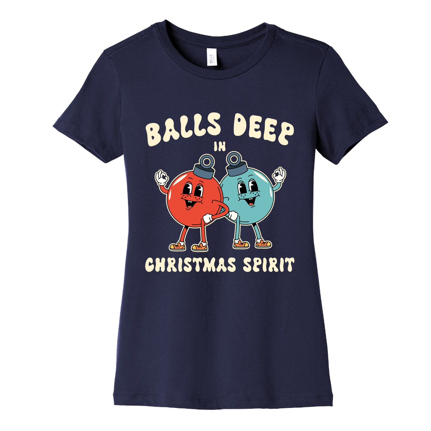 Balls Deep in Christmas Spirit Womens Cotton Tee