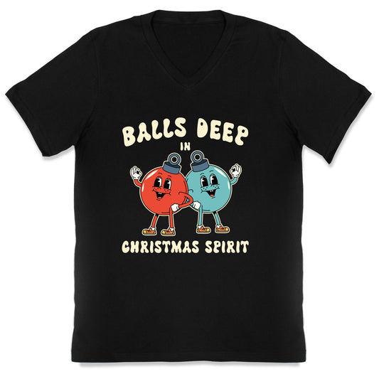 Balls Deep in Christmas Spirit V-Neck