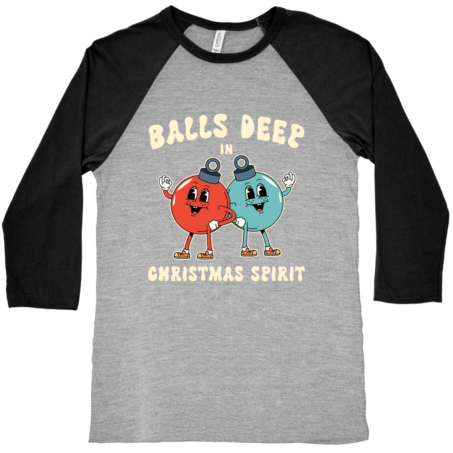 Balls Deep in Christmas Spirit Baseball Tee