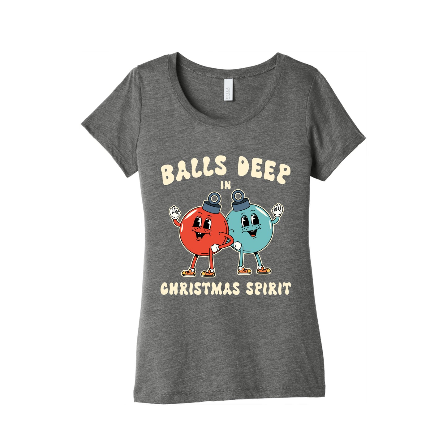 Balls Deep in Christmas Spirit Womens Triblend Tee