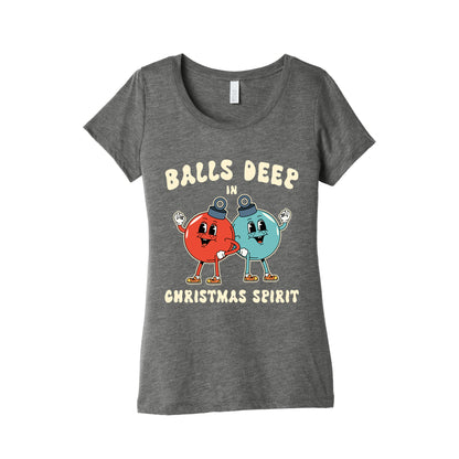 Balls Deep in Christmas Spirit Womens Triblend Tee