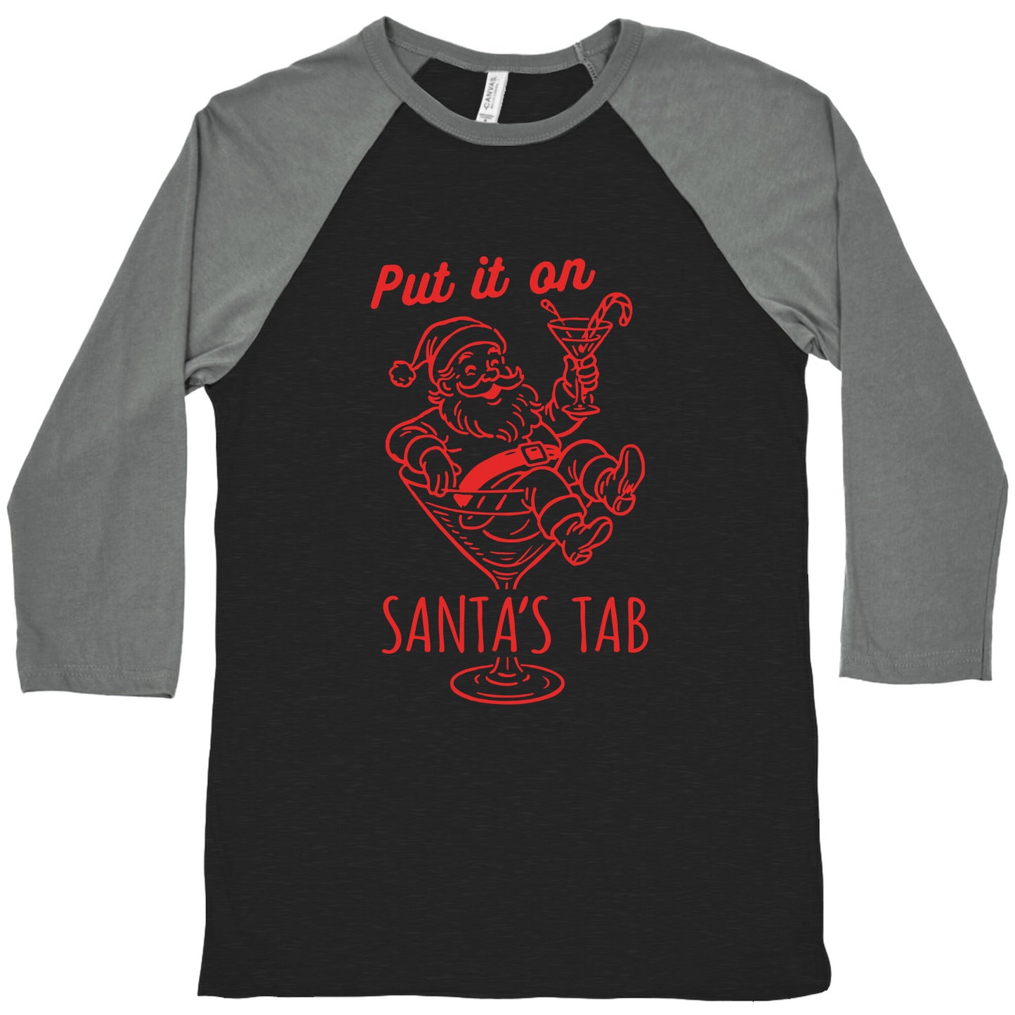 Put it On Santas Tab Baseball Tee