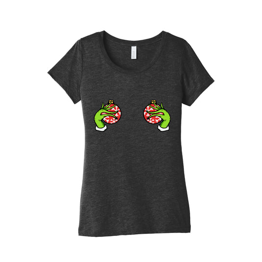 Christmas Boobie Shirt Womens Triblend Tee