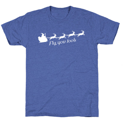 Fly You Fools Christmas Unisex Triblend Tee