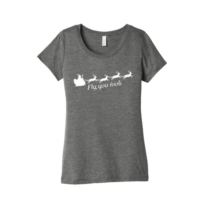 Fly You Fools Christmas Womens Triblend Tee