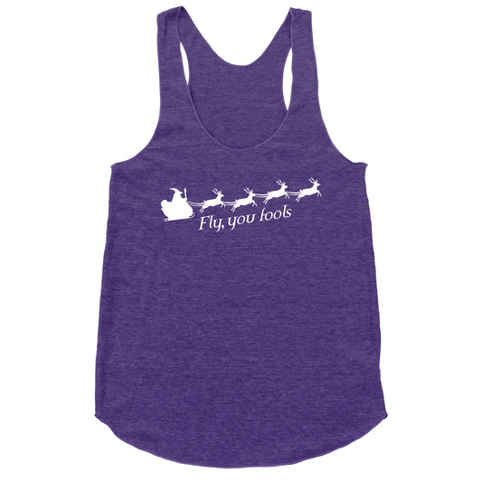 Fly You Fools Christmas Racerback Tank
