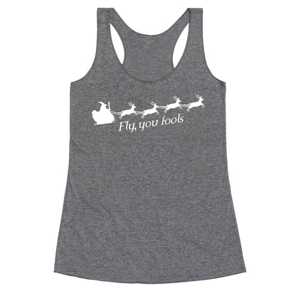 Fly You Fools Christmas Racerback Tank