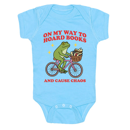 On my Way to Hoard Books and Cause Chaos Baby One-Piece