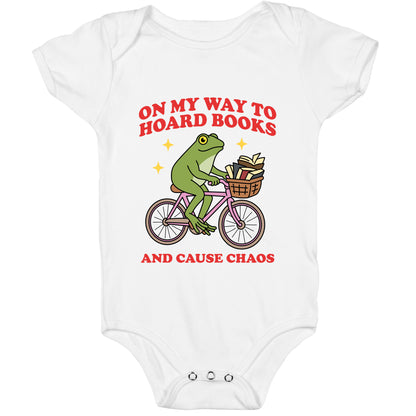 On my Way to Hoard Books and Cause Chaos Baby One-Piece