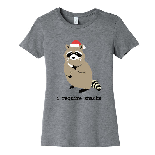 I Require Snacks Womens Cotton Tee