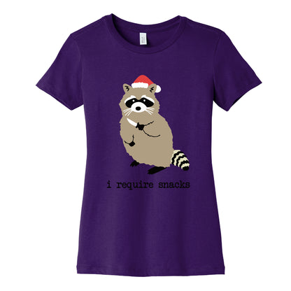 I Require Snacks Womens Cotton Tee