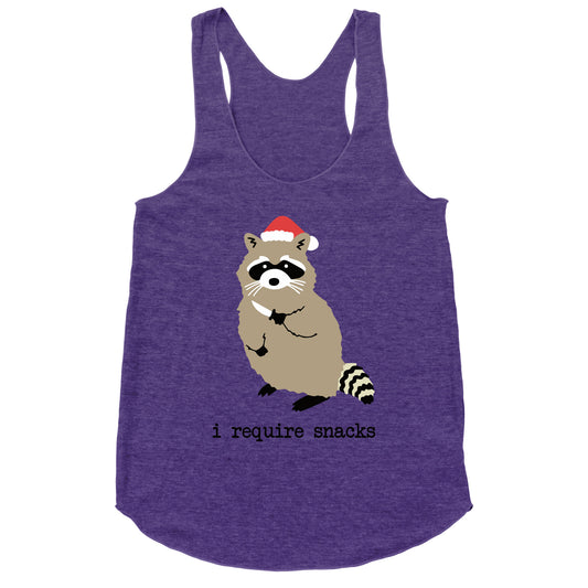 I Require Snacks Racerback Tank