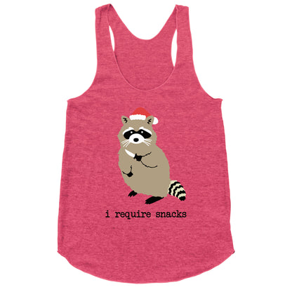 I Require Snacks Racerback Tank