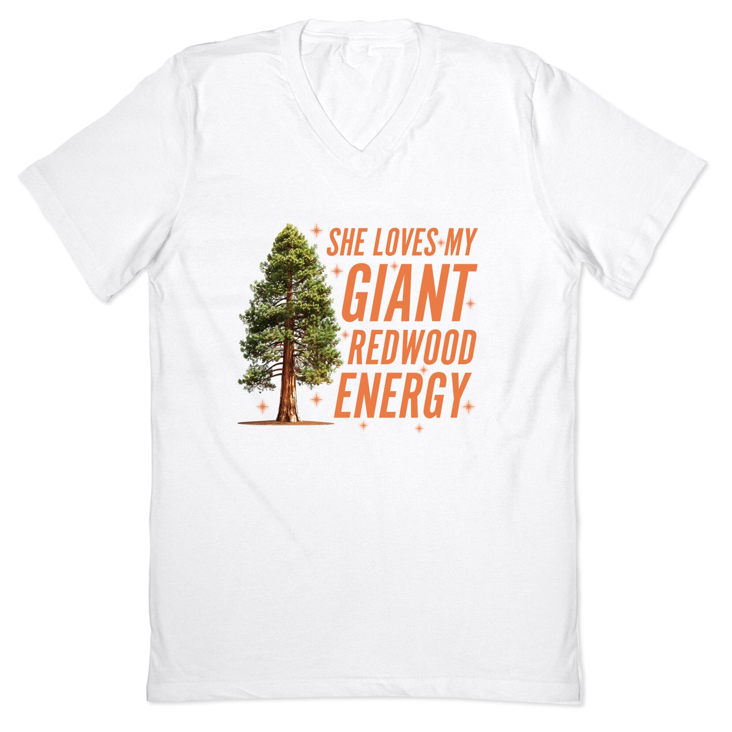 He Loves My Showgirl Style, She Loves my Redwood Tree V-Neck