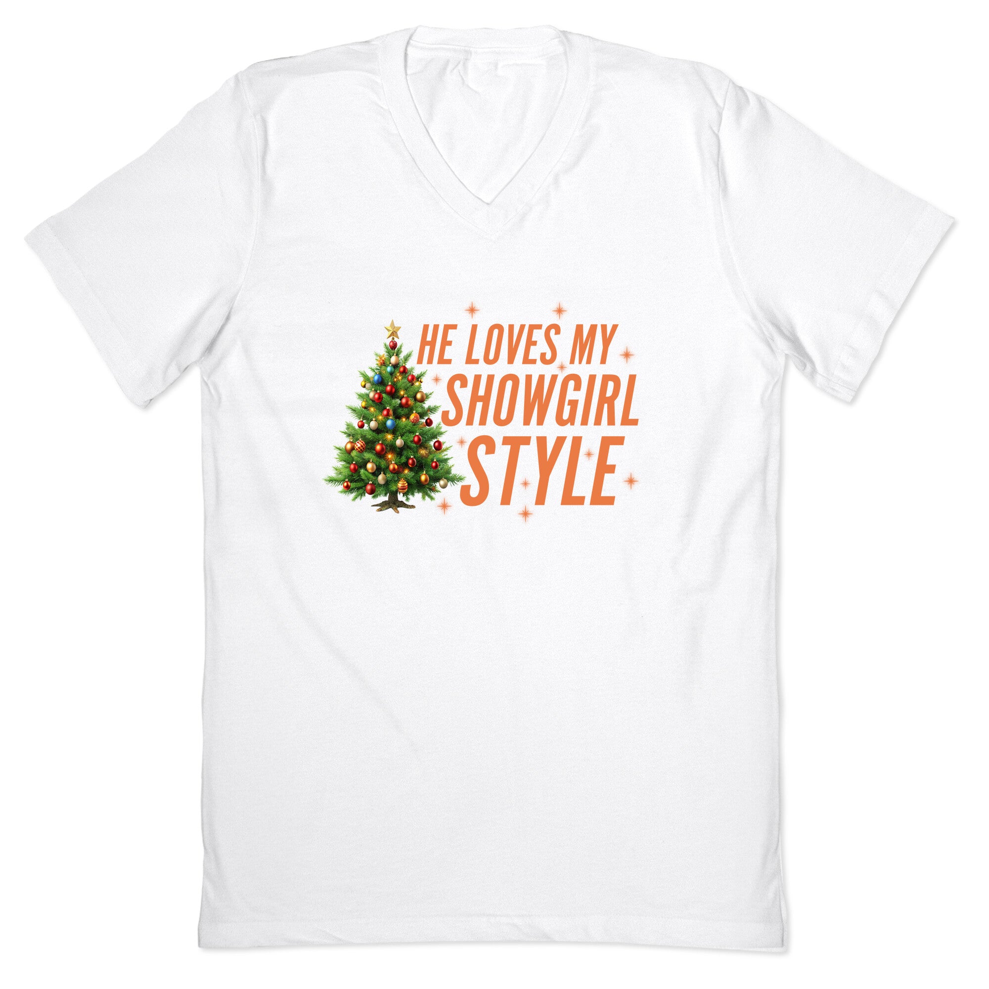 He Loves My Showgirl Style, She Loves my Redwood Tree V-Neck
